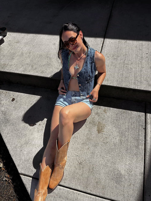 Sleeveless Denim Vest