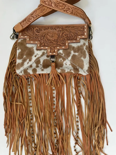 Cowhide Fringe Purse