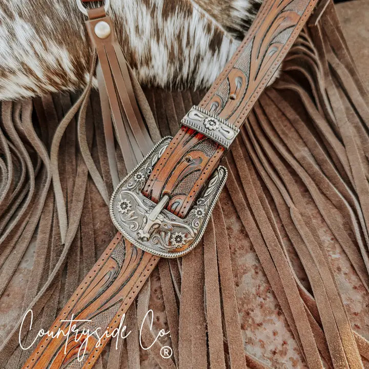 Cowhide Fringe Purse