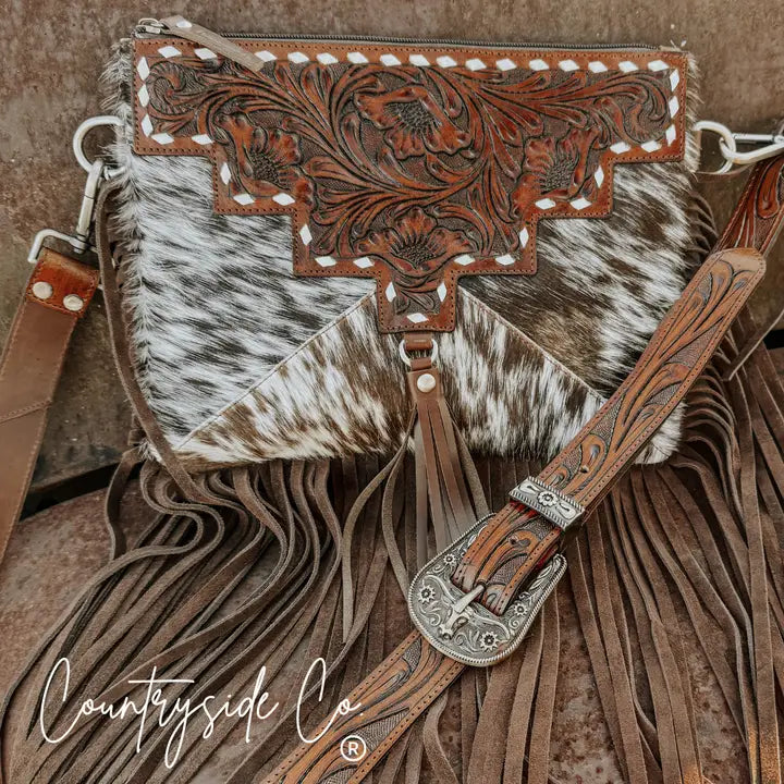 Cowhide Fringe Purse
